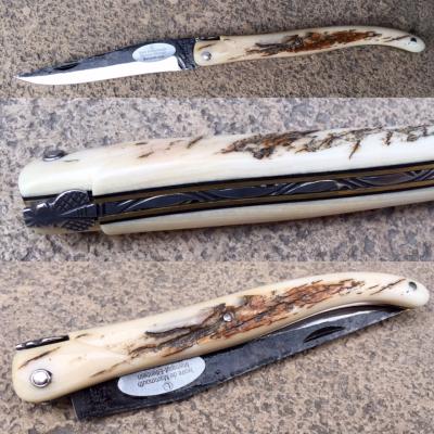Couteau Laguiole en Aubrac avec manche en ivoire de mammouth
