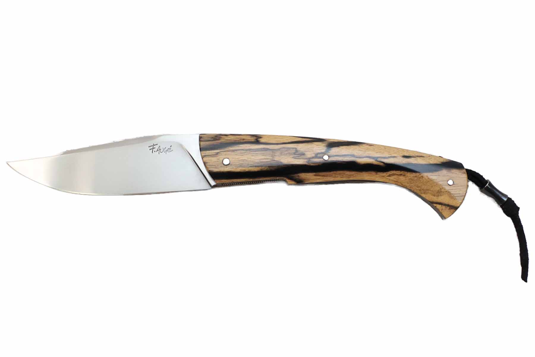 Couteau pliant artisanal de Frédéric Augé modèle "Mustang" - ébène Royale