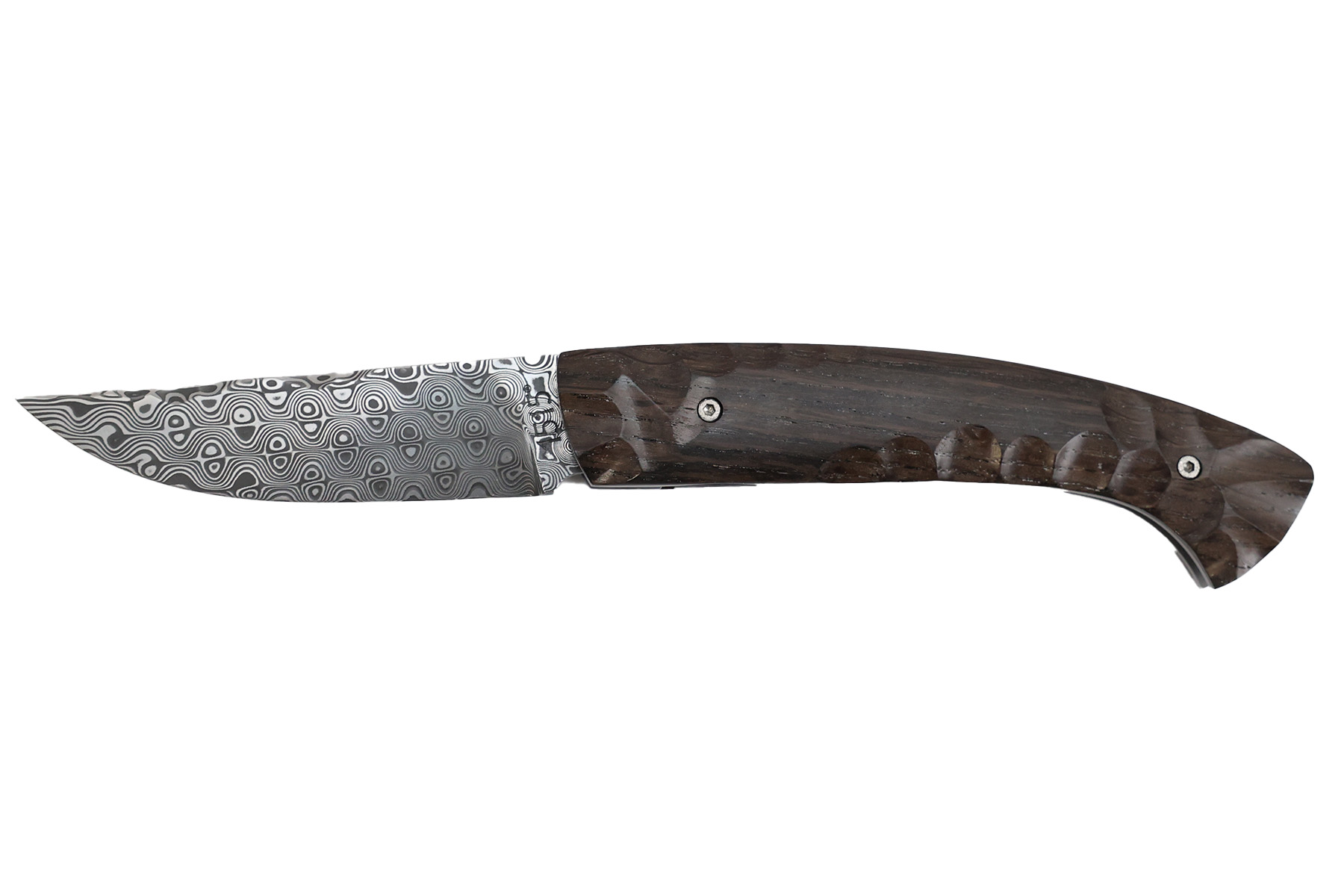 Couteau pliant Artisanal  1515 de Manu Laplace - morta primitif damasteel