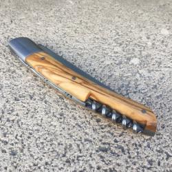 Couteau "Le Thiers" + tire-bouchon manche olivier 12 cm BJB