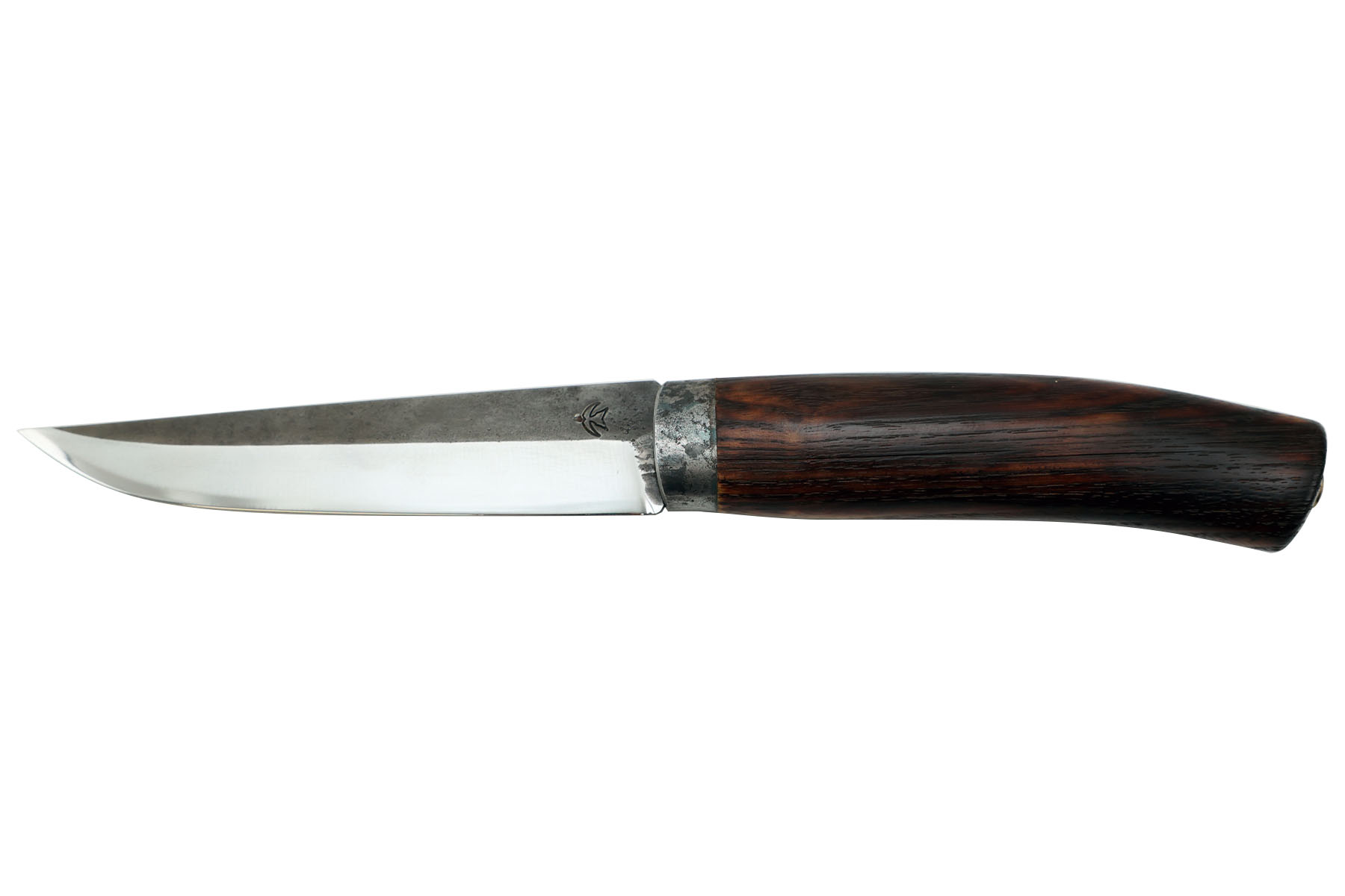 Couteau fixe artisanal "Forge de Pierre" modèle Puukko - frêne brulé