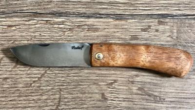 Couteau artisanal pliant "Dodu" de Frédéric Maschio - manche en Aubier de Bubinga