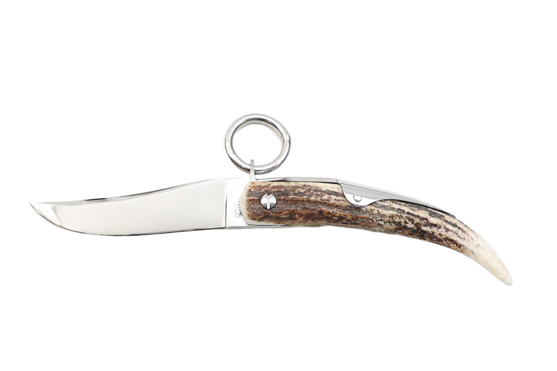 Couteau pliant modèle "Cornillon" de Mongin - 8 cm bois de cerf