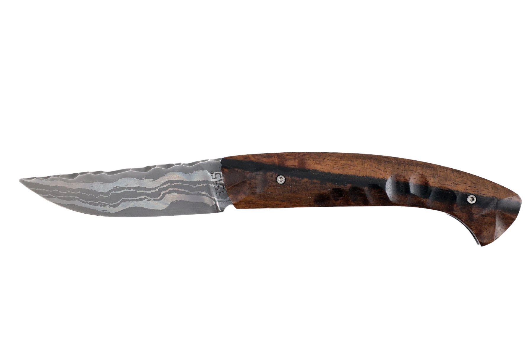 Couteau pliant artisanal 1515 de Manu Laplace - ébène du Cameroun