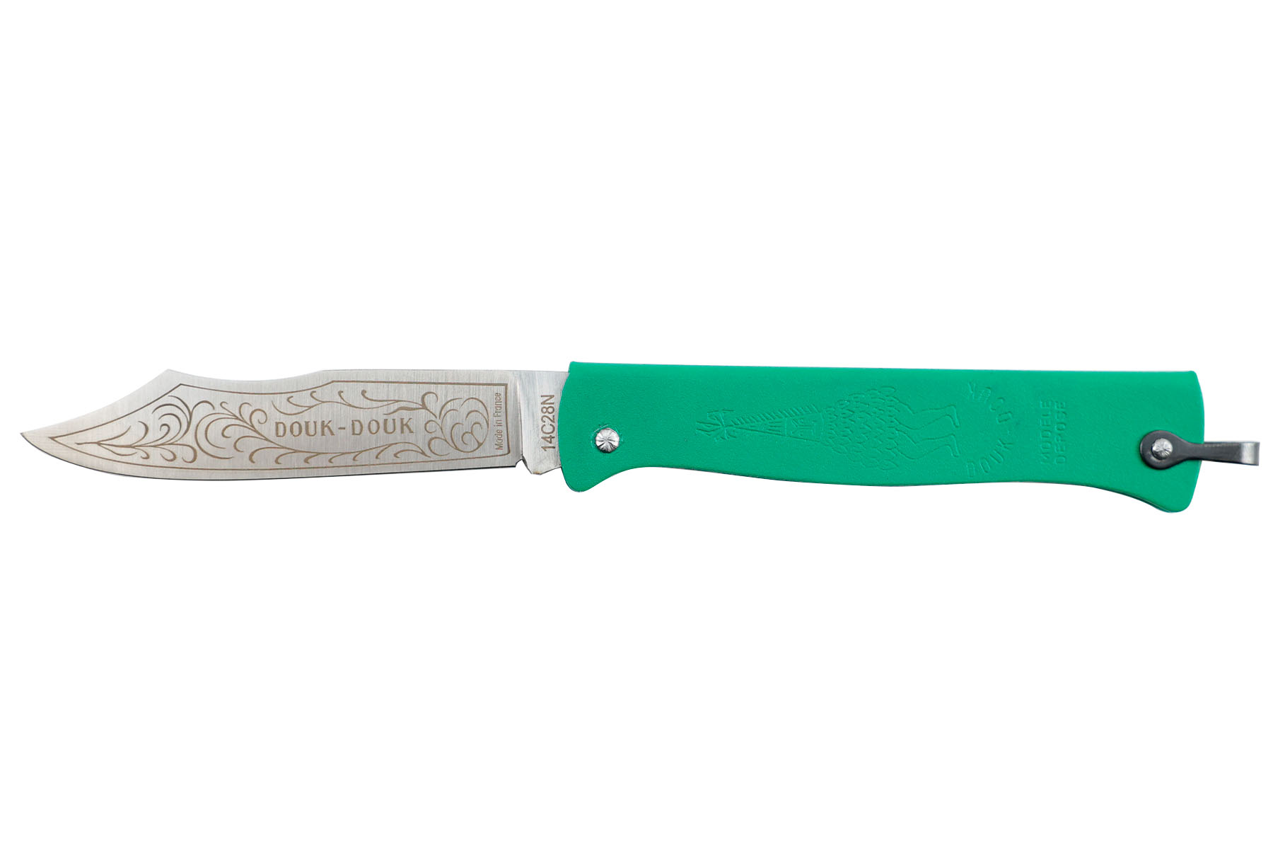 Couteau pliant Douk-Douk par Cognet couleur vert - Nouvelle version