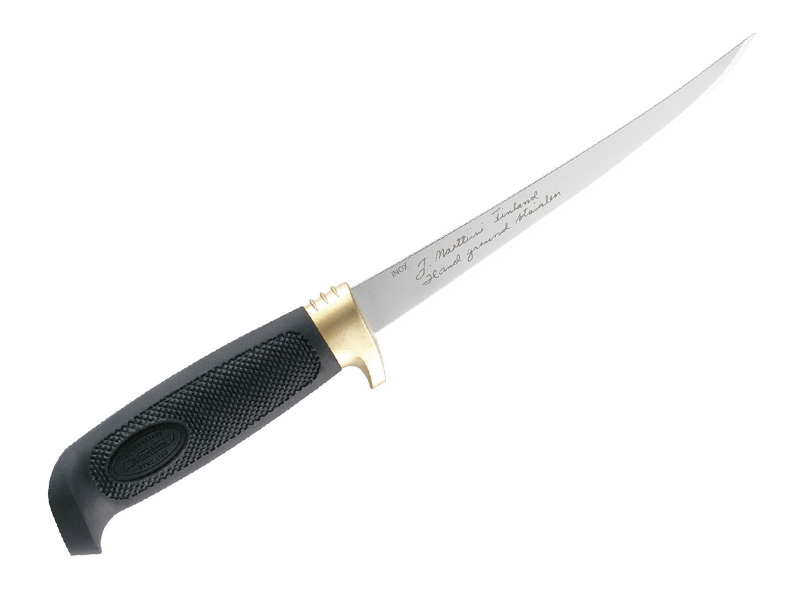Poignard Marttiini Condor, lame à filets flexible 15 cm - manche gomme noir