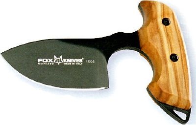 Push-dagger Fox, lame noire - manche olivier