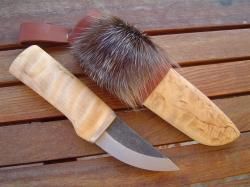 Couteau nordique Grand père d'Heimo Roselli avec étui traditionnel