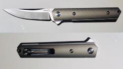 Couteau pliant Böker plus " Kwaiker Mini Flipper Titan" - manche titane gris