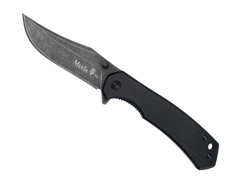 Couteau Muela Vibora - lame acier finition Blackwash - manche 10,5 cm noir