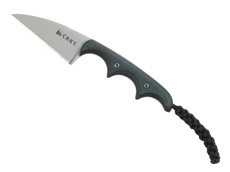 Couteau de cou CRKT Minimalist - manche 5 cm résine noir et vert