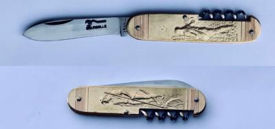 Couteau coursolle motif faucheur - 2 pièces laiton