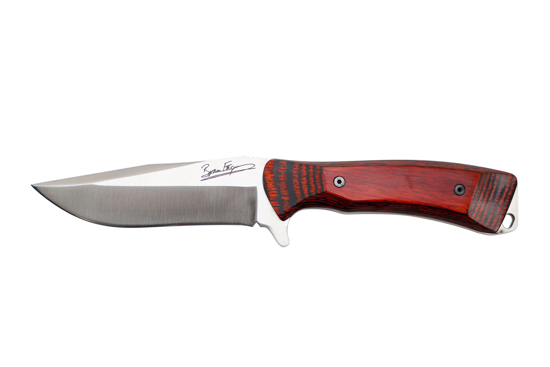 Couteau Wildsteer Byron Ferguson - manche pakkawood cocobolo - étui cuir