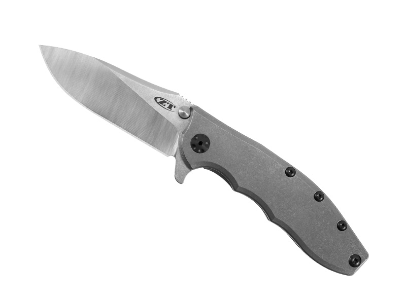 Couteau Zéro Tolérance -  manche 12 cm titanium finition « stonewashed »