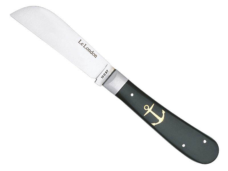 Couteau Le London par Le Fidèle - manche 10 cm corne avec ancre de marine