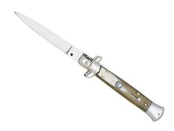 Couteau automatique italien - manche 12 cm corne blonde