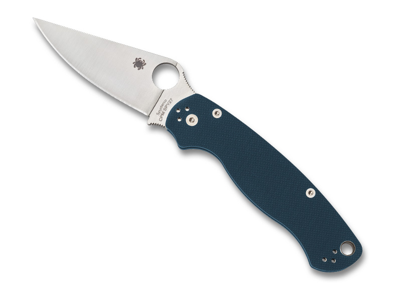 Couteau Spyderco Para Military 2 Salt - manche 12 cm G10 bleu