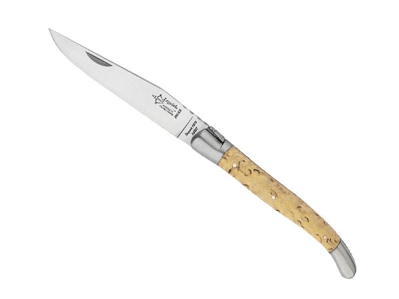 Couteau Laguiole G. David Arbalète mitres inox mat - Manche bouleau 12 cm