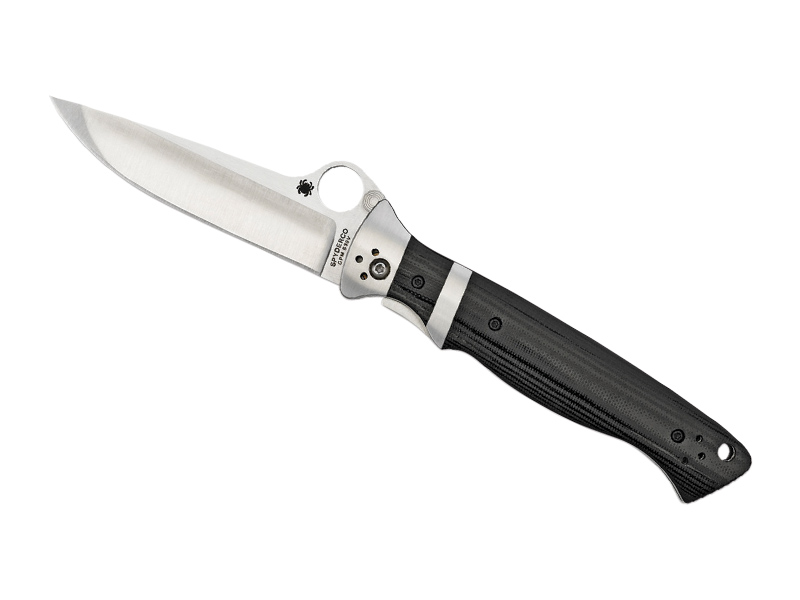 Couteau Spyderco Vallotton Sub-hilt - manche 13 cm G10 noir poli