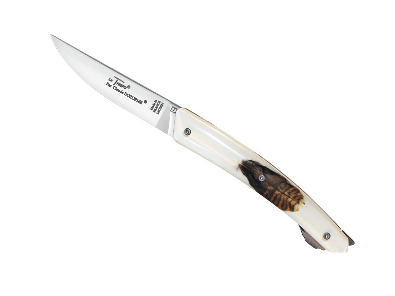 Couteau Le Thiers Verrou C. Dozorme - manche 12 cm plumes de bécasse