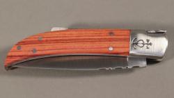 Couteau régional pliant le Camarguais n°10 trident soudé- 9 cm bois de rose