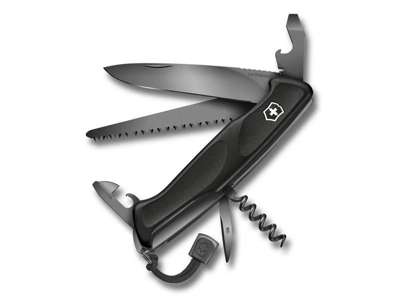 Couteau multifonctions Victorinox RANGER GRIP 55 ONYX BLACK EDITION -  Manche 130 mm noir