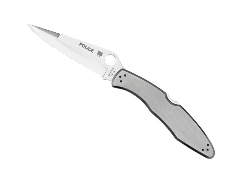 Couteau Spyderco Police - lame lisse- manche 13 cm inox