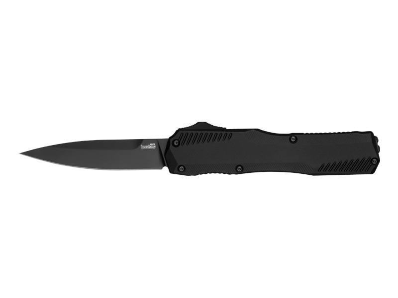 Couteau pliant automatique Kershaw Livewire full black - manche 12 cm aluminium 6061-T6 anodisé noir