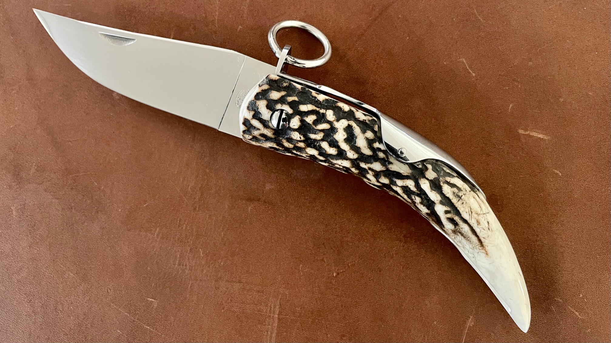 Couteau pliant Mongin modèle "Cornillon" bois de cerf 12 cm