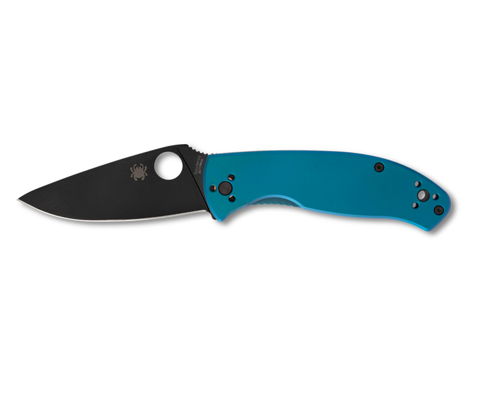 Couteau Spyderco Tenacious - manche titanium bleu