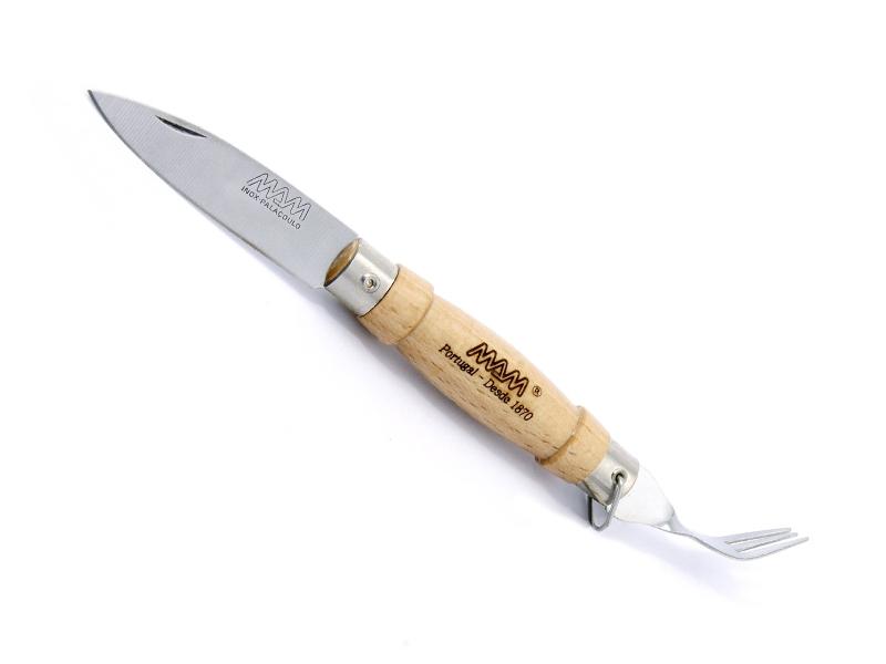 Couteau couvert de camping MAM 2 pièces - manche 8 cm hêtre