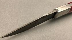 Couteau pliant Böker "BOXER" damas design par Raphaël Durand - manche 10 cm micarta bordeaux