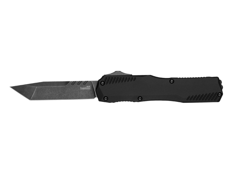 Couteau pliant automatique Kershaw Livewire full black - manche 12 cm aluminium 6061-T6 anodisé noir