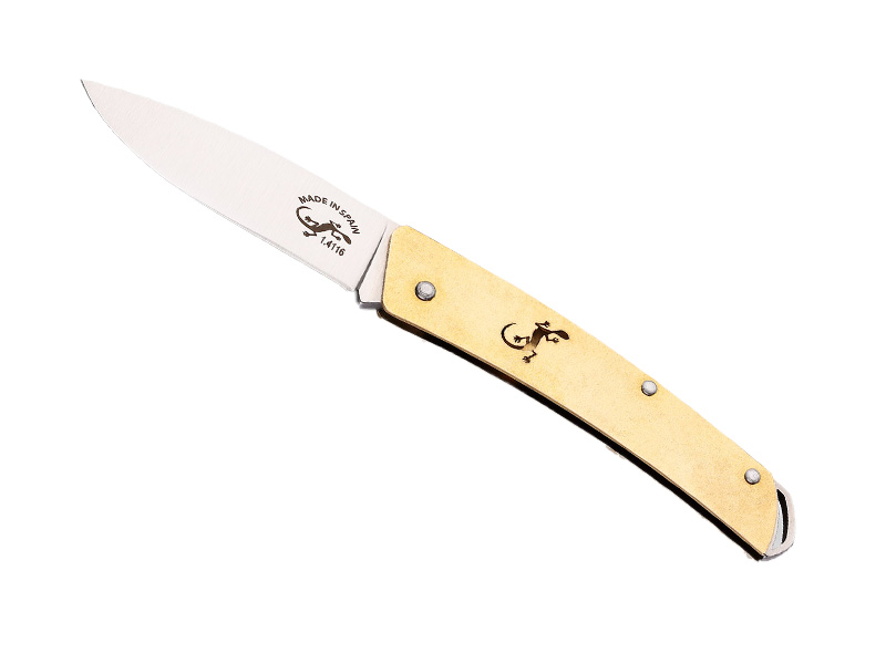 Couteau Salamandra - manche 9 cm laiton