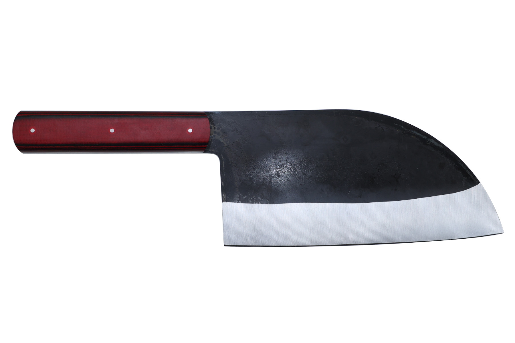 Hachoir de cuisine style serbe Coutellerie Bourly - manche en micarta rouge