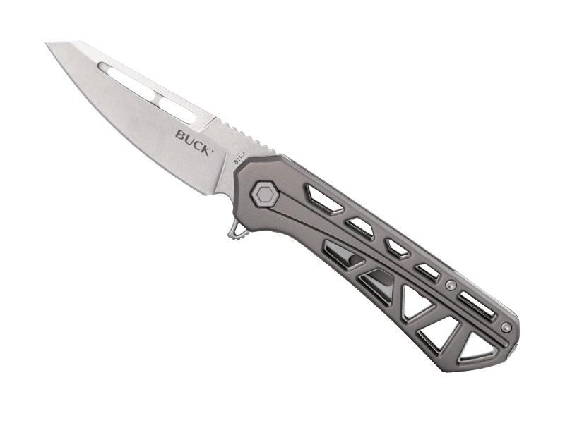Couteau pliant Buck Trace Ops - manche 12 cm aluminium anodisé gris