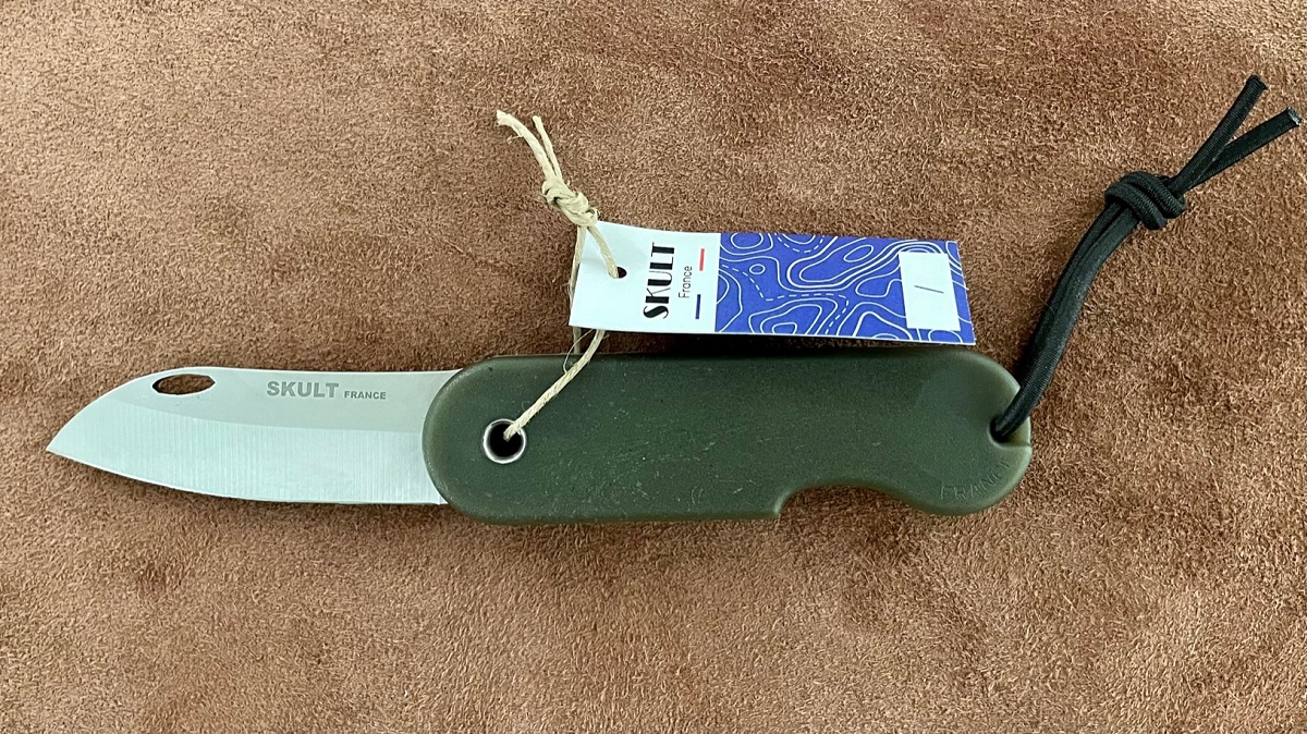 Couteau pliant à friction Skult, vert kaki