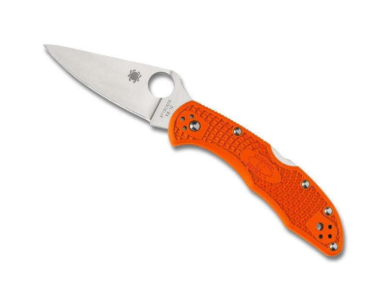 Couteau Spyderco Delica 4 - manche 11 cm nylon/fibre de verre orange