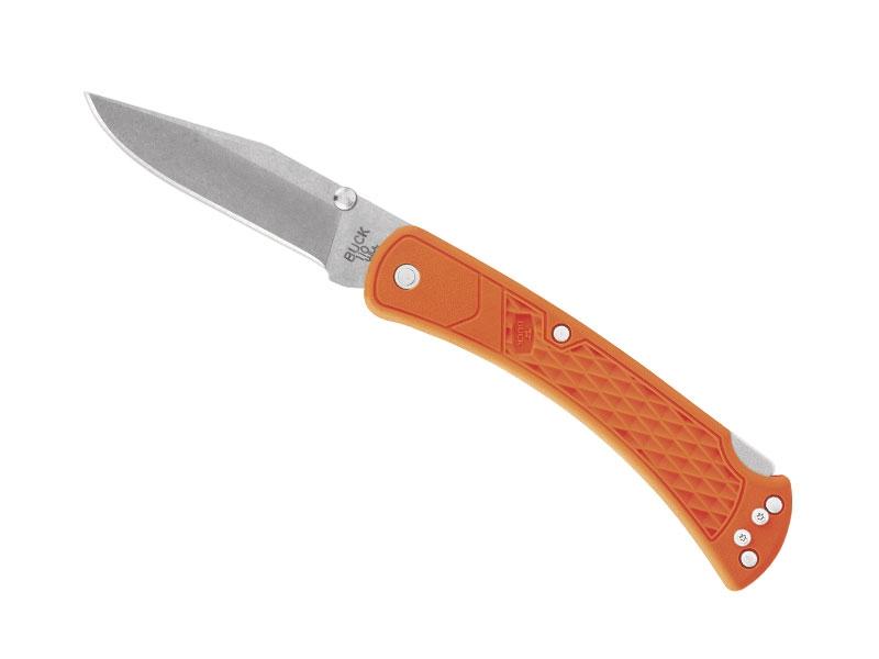 Couteau Buck 110 Hunter Slim Select - manche 12,5 cm nylon orange