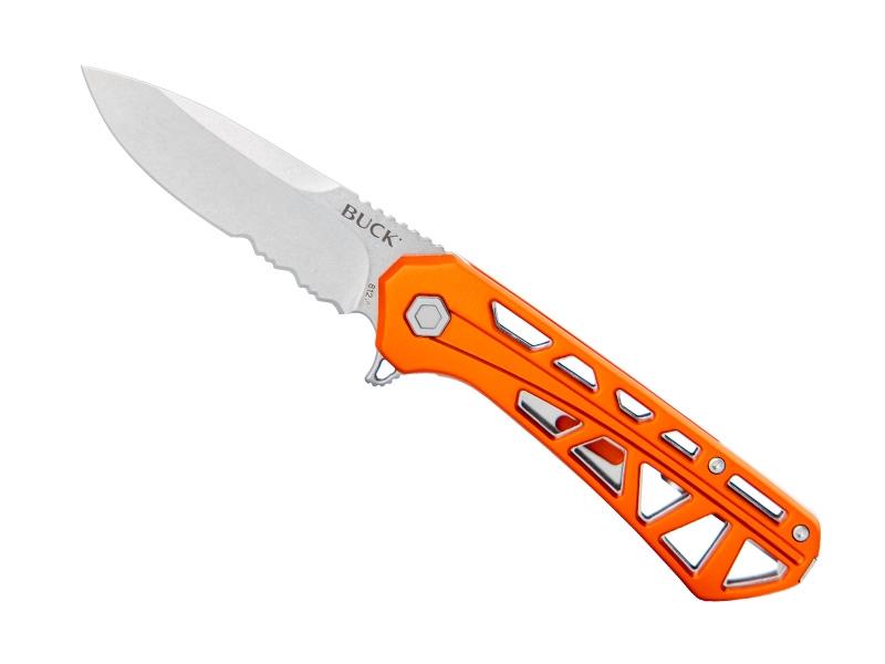 Couteau pliant Buck Trace - manche 12 cm aluminium anodisé orange