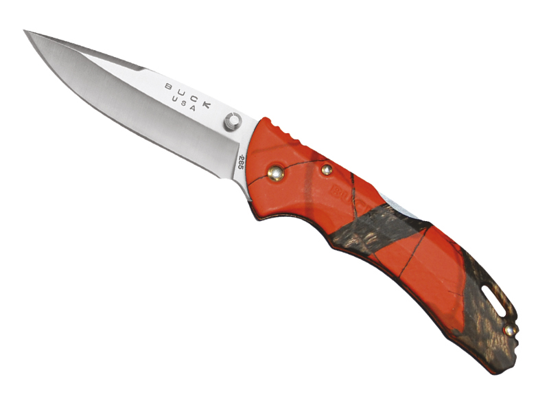 Couteau Buck Bantam Camo n° 0285CMS9 - manche 11 cm nylon/fibre de verre orange camo