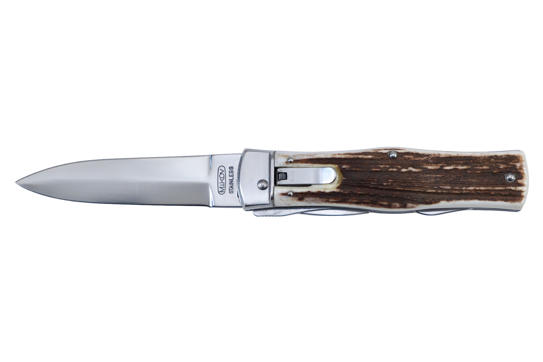 Couteau automatique Mikov Predator 4 pièces - Bois de cerf