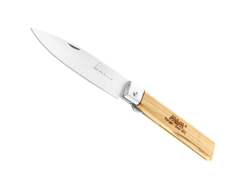Couteau M.A.M lame pointue inox - manche 10 cm olivier