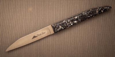 Couteau pliant Le Terril par Charles Canon - manche 12 cm en coquilles de moules