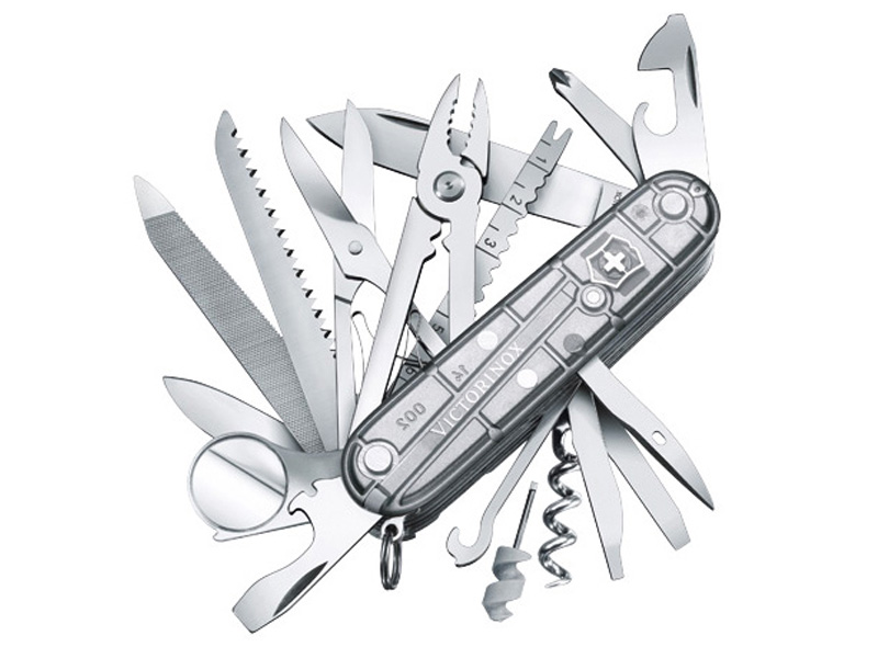 Couteau suisse Victorinox  Swisschamp Silvertech - Manche gris argenté