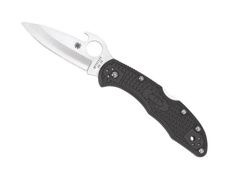 Couteau Spyderco Delica 4 Wave - manche 11 cm nylon/fibre de verre noir