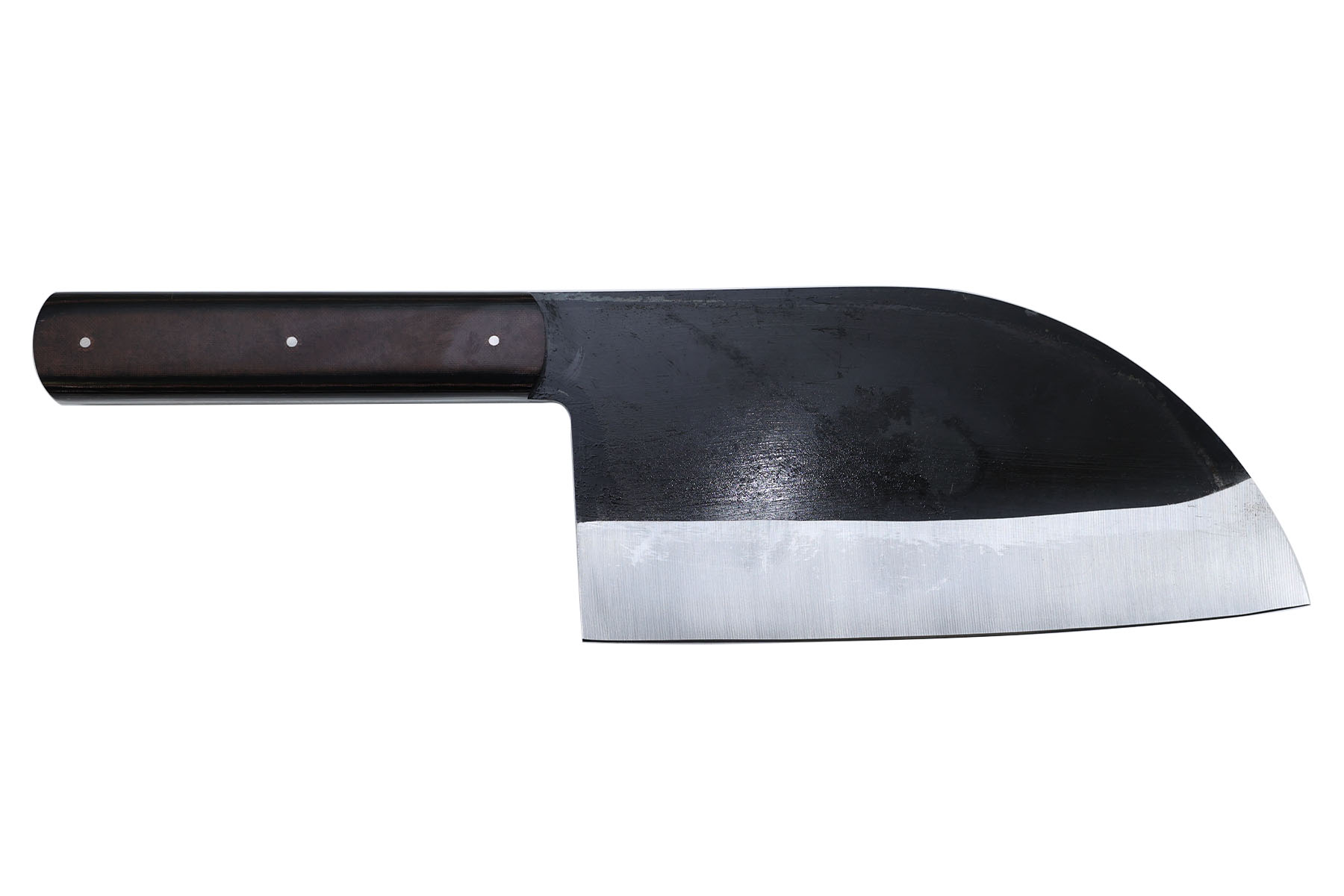 Hachoir de cuisine style serbe Coutellerie Bourly - manche en micarta brun