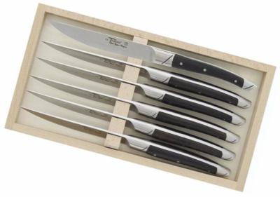 Coffret de 6 couteaux de table le Thiers Goyon-Chazeau 23 cm - manche ébène