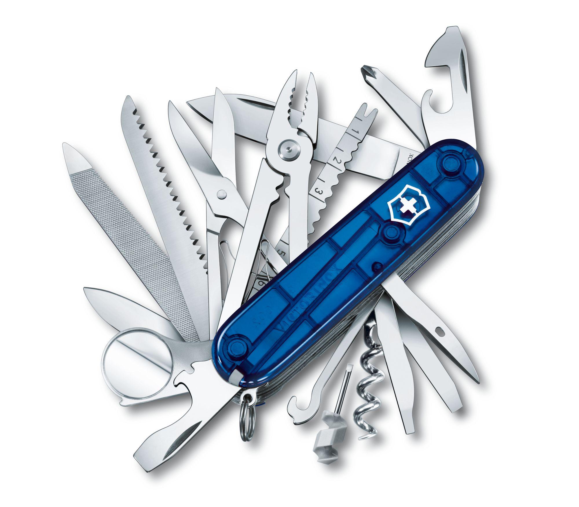 Couteau suisse Victorinox Swisschamp saphir - Manche bleu translucide