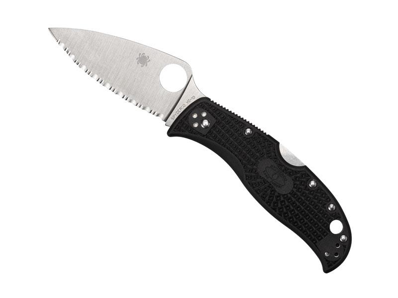 Couteau Spyderco Leaf Jumper à dents - manche 11,5 cm nylon/fibre de verre noir